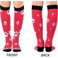thumbnail image 2 of FREEAMG Cute Dog Paw Compression Socks for Men & Women Knee High Stockings for Running, Sport, Hiking & Travel, 2 of 7