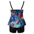 thumbnail image 5 of Zhden Womens Tankini Swimsuits with Shorts American Flag Graphic Two-Piece Tankini Swimsuits Tummy Control Tankini Swimsuits(Z02-Sky Blue,L), 5 of 5