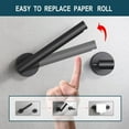 thumbnail image 2 of ABCISI Matte Black Toilet Paper Holder Wall Mounted- SUS304 Stainless Steel Rustproof Double Post Pivoting Toilet Tissue Holder Roll for Bathroom, Commercial Toilet Paper Dispenser, 2 of 11