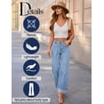 thumbnail image 5 of Merokeety Womens 2026 Mid Rise Button Fly Baggy Wide Leg Denim Jeans skyblue 16, 5 of 5