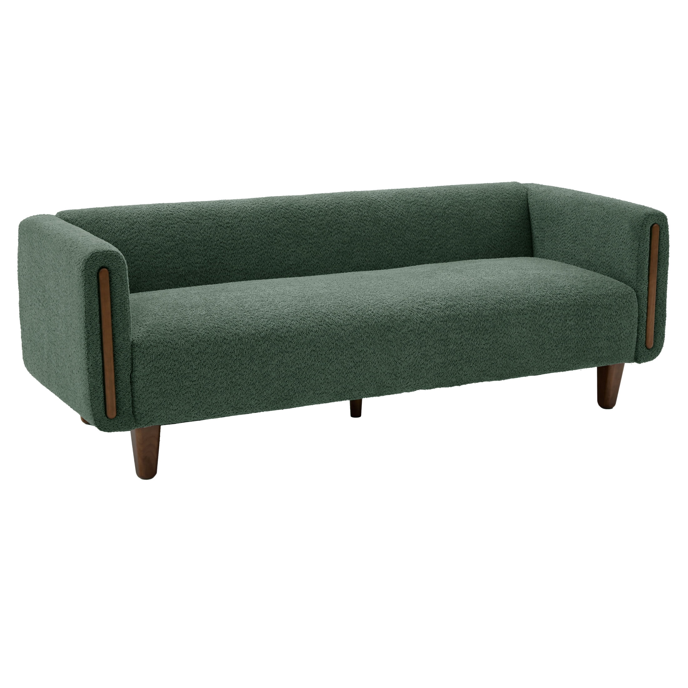 Christopher Knight Home 78.7" Modern Sofa with Rubberwood Legs and Stylish Armrests, 3 Seats, Green