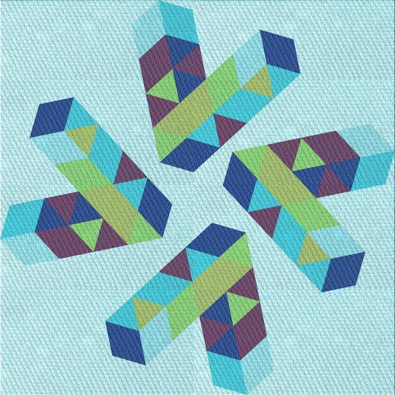 Ahgly Company Indoor Square Patterned Light Aquamarine Green Area Rugs, 7' Square