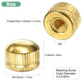 thumbnail image 3 of 8-Pack Threaded Cap Nuts, M4x11mm Screw Caps for Light Fixture, Female Knurled Knob Nut for Ceiling Light Cover Replacement [Bright Gold], 3 of 7