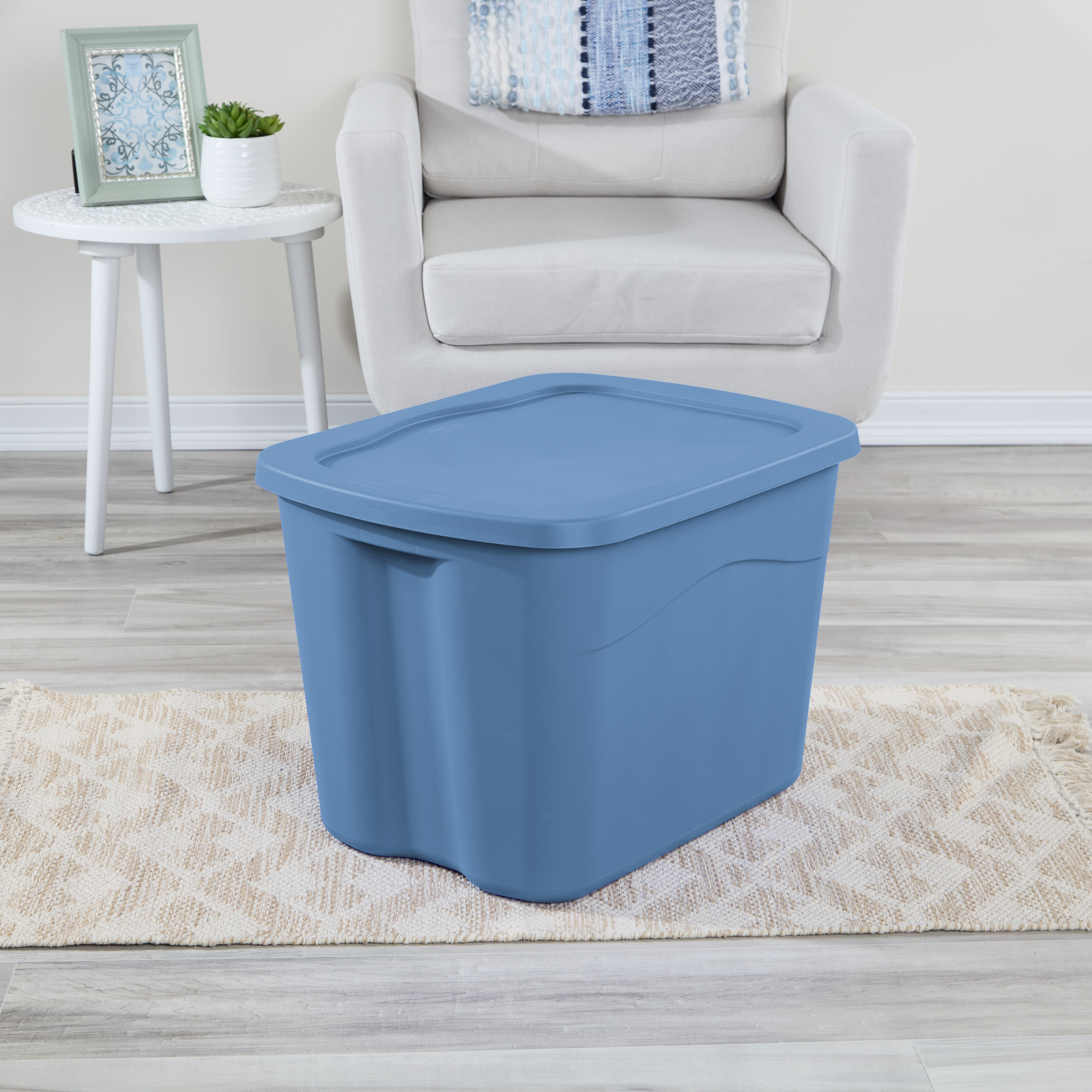 Sterilite 18-Gallon Storage Bin with Lid, Light Blue, 8-Pack photo 3