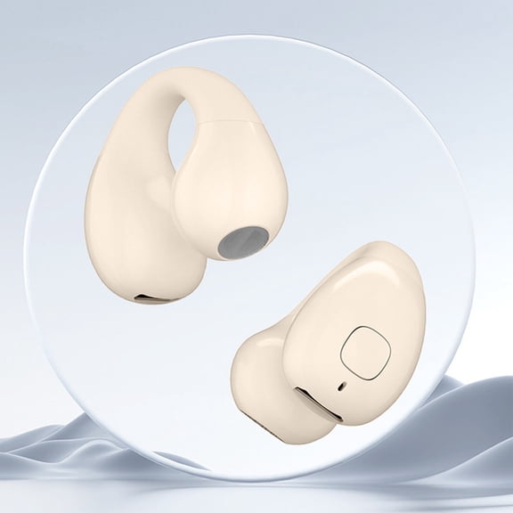 Clip On Blue tooth Earbuds NonIn Ear Long Battery LifeS Wireless Earpieces, New, Style-hd-216, Khaki