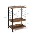 thumbnail image 2 of Topbuy Kitchen Baker's Rack 3-Tier Microwave Stand Utility Storage Shelf Coffee, 2 of 6