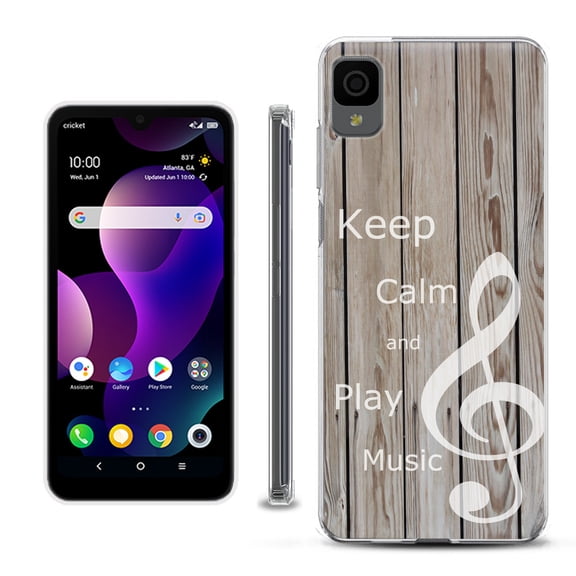 Slim-Fit Gel TPU Phone Case for TCL 30Z / 30 Z / 30 LE, by OneToughShield ® - Wood/Music
