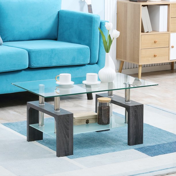 HOMCOM Table Basse relevable, Table de Salon avec Compartiment caché, Style Moderne, pour Salon, Bureau, 100 x 50 x 45 cm, Blanc