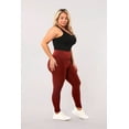 thumbnail image 4 of High Waist Diamond Honeycomb Textured Butt Scrunch Sports Leggings With Pockets - Firebrick, 4 of 11