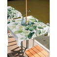thumbnail image 2 of Square Outdoor Tablecloth with Umbrella Hole Watercolor Botanical Green Outside Table Cloth Waterproof Patio Table Cover Eucalyptus Leaves Zipper Tablecloths for Picnic Party Camping 60x60 Inch, 2 of 8