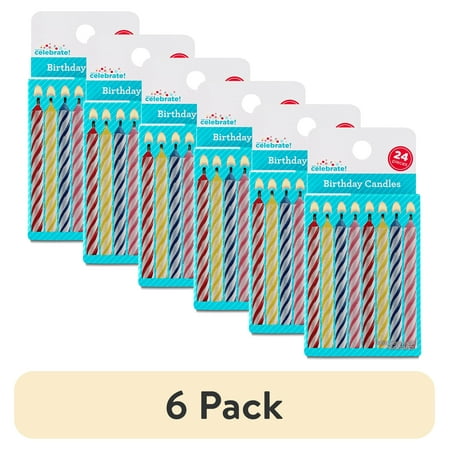 (6 pack) Multicolor Spiral Birthday Candles 24 Count by Way To Celebrate