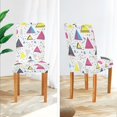 thumbnail image 3 of Yayeee 4 Pack Dining Chair Covers Stretch Parson Chairs Slipcovers Seat Protector, Pink Simple Shapes, 3 of 6