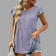 thumbnail image 2 of Blusas casuales de manga corta con cuello redondo de color sólido para mujer OAVQHLG3B Store  lin121212, 2 of 4