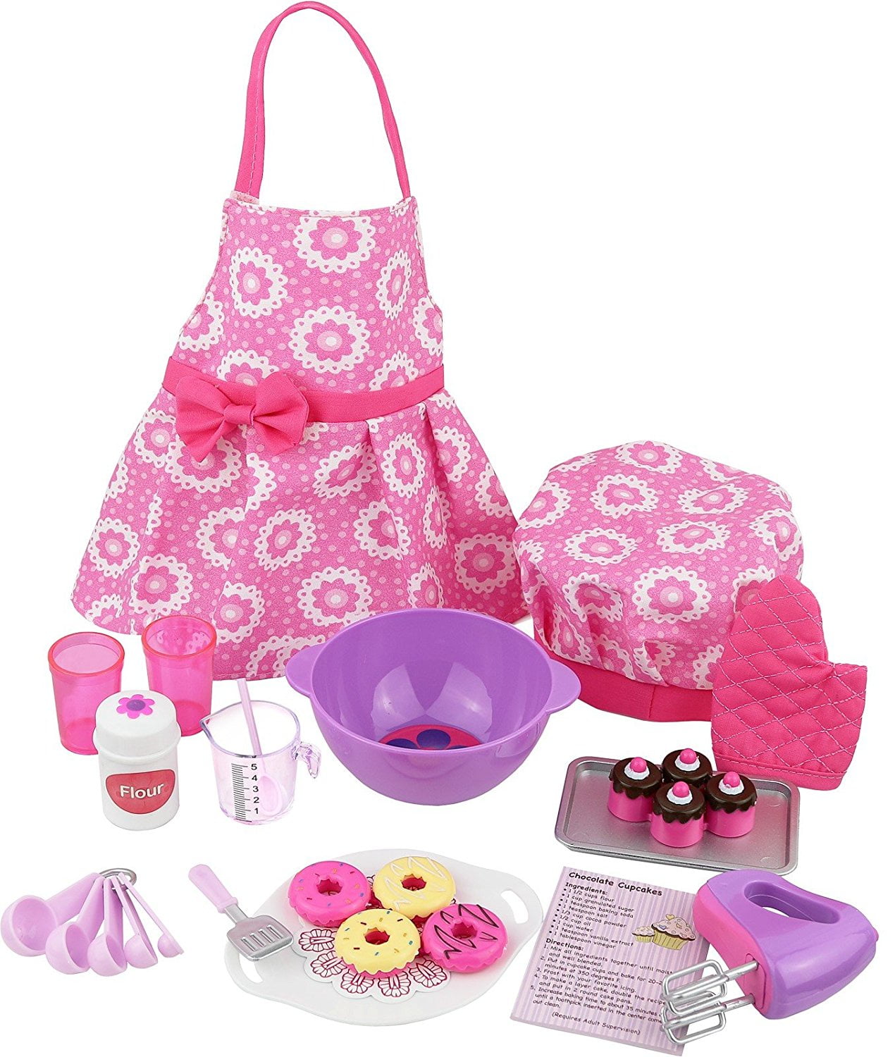 Beverly Hills 20 Piece Baking Set; Apron Oven Mitt and Utensils for 18 Inch Doll 