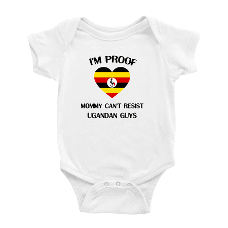 

I m Proof Mommy Can t Resist Ugandan Guys Baby Bodysuit Newborn Clothes Outfits (White 18-24 Months)