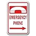 thumbnail image 2 of SignMission Emergency Phone w/Right Arrow 12" x 18" Heavy Gauge Aluminum Signs, White, 2 of 4