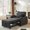 Black, variant on CQSXDA 3 In 1 Convertible Sofa Chair with Adjustable Backrest, Phone Holder And Type-C Charging In Modern Design for Living Room Bedroom Apartment Small Space, Black