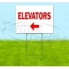 Elevators Left (18" x 24") Yard Sign, Includes Metal Step Stake