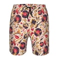 thumbnail image 3 of Salouo gold Skull Guitar record Pattern Swim Trunks for Men,Men's Hawaiian Bathing Suit Swimsuits Quick Dry Swimming Board Shorts Beach Shorts with Pockets-, 3 of 6