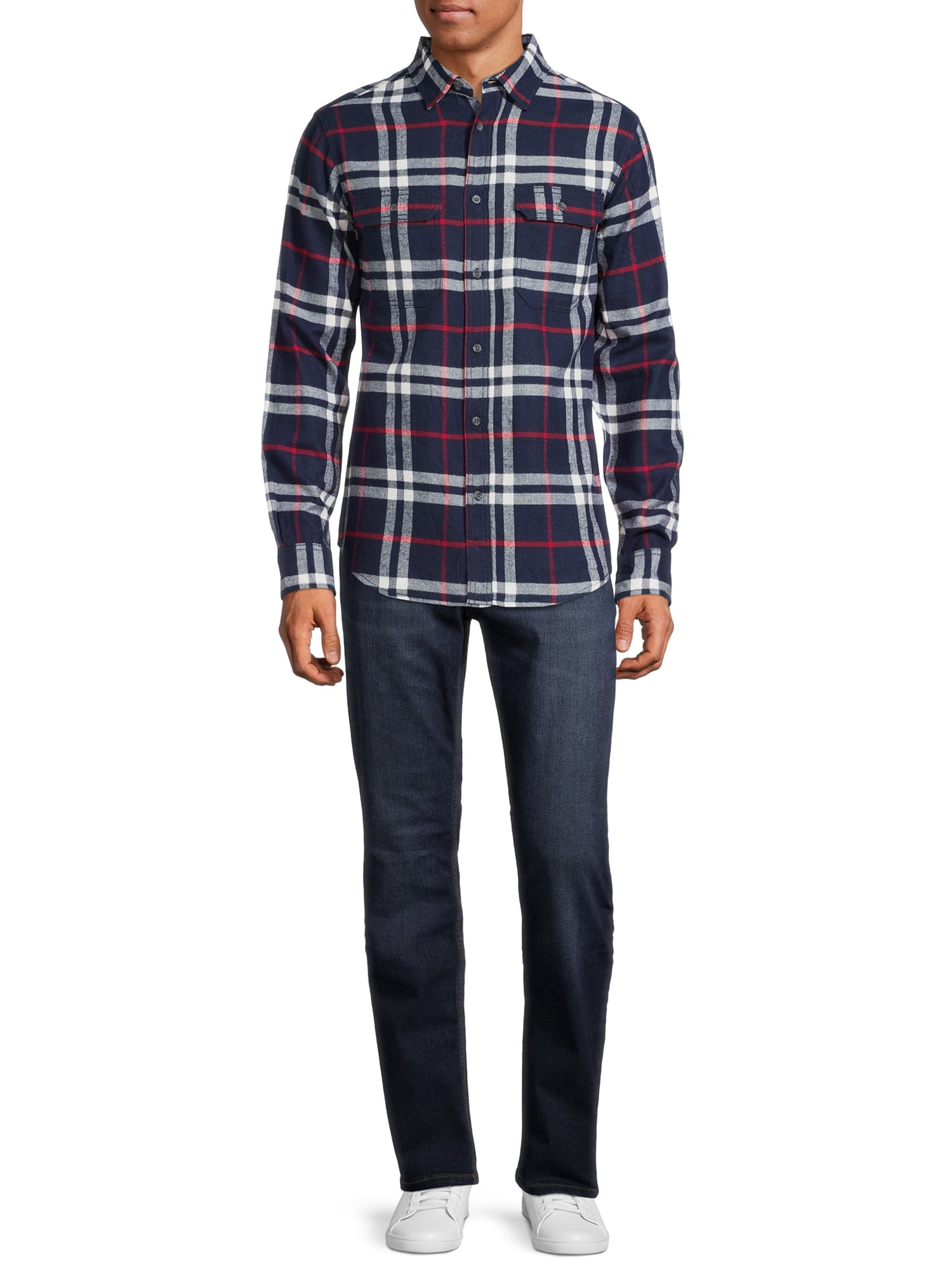 George Men's and Big Men's Super Soft Flannel Shirt, up to 5XLT