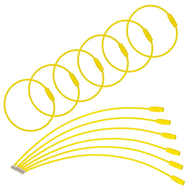 Uxcell 100 Pcs Cable de Llave de Alambre, Lazos de Etiqueta de Equipaje de 6 Pulgadas, Amarillo, Diseño Duradero