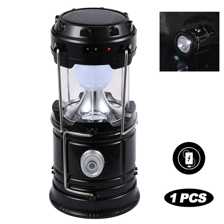 1 Pack Rechargeable Camping Lantern Solar Powered, Hand Crank Flashlight  Lantern,Led Lantern Collapsible for Power Outage Outdoor Hurricane,Survival
