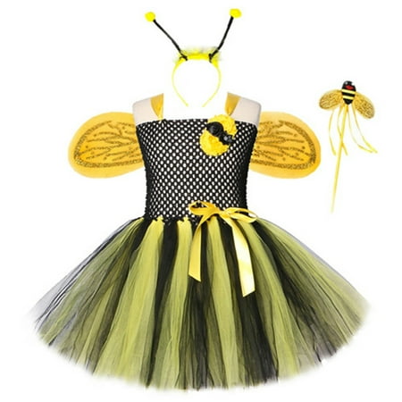 

Pedort Casual Dresses For Girls Toddler Girls Lace Dress Baby Girl Pom Pom Flutter Sleeve Party Dress Ruffle Elegant Princess Dresses Yellow 3Y