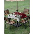 thumbnail image 3 of Outdoor Tablecloth with Umbrella Hole and Zipper, Red Black Plaid Christmas Square Table Cloth 60x60 Inch Waterproof Tablecloth, Xmas Tree Snowman Snowflakes Picnic Table Cover for Patio Camping, 3 of 7