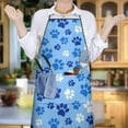 thumbnail image 3 of Blue Dog Paw Footprint Apron-Garden Aprons for Women with Pockets-Cotton Linen Waterproof Kitchen Cooking Gardening Aprons Adjustable for Kitchen,Cooking,BBQ and Salon 33x27 Inch, 3 of 3