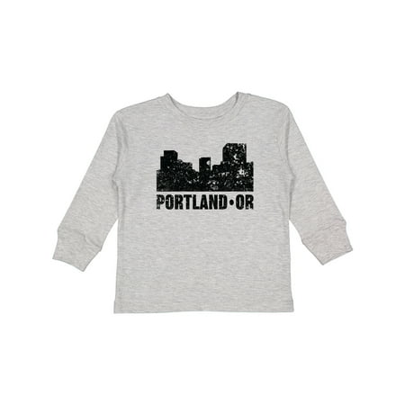 

Inktastic Portland Oregon City Skyline with Grunge Gift Toddler Boy or Toddler Girl Long Sleeve T-Shirt