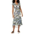 thumbnail image 1 of Tommy Hilfiger Robe en Chiffon à Fleurs Rivera pour Femmes, Poudre/bleu Multi, 4, 1 of 3