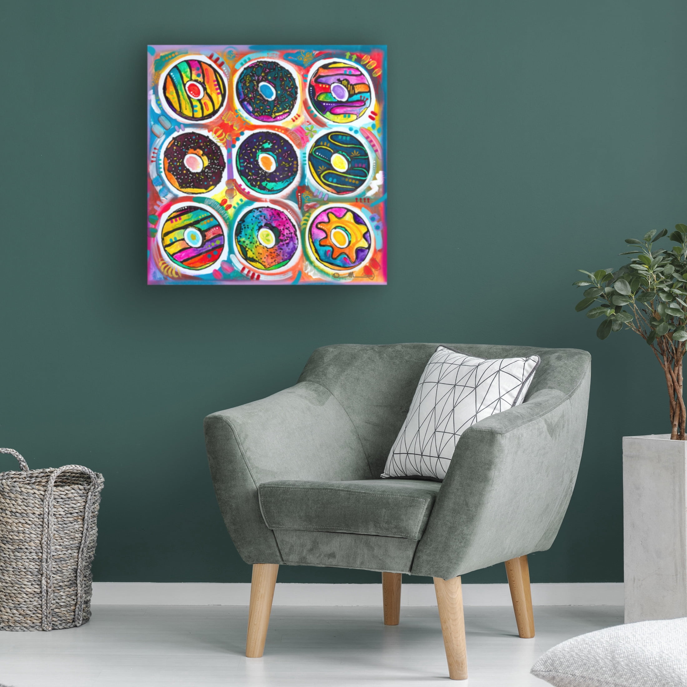 Canvas Wall Art - Dean Russo 'Doughnuts' Wall Art for Living Room, Bedroom, or Office Décor by Trademark Fine Art - 18 x 18 Inches