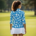 thumbnail image 5 of Binienty Blue Daisy Golf Shirts for Women Athletic 3/4 Sleeve Shirts Lightweight with Collar Shirt Machine Washable for Golf,Tennis,Hiking,Running,Gym, 5 of 7