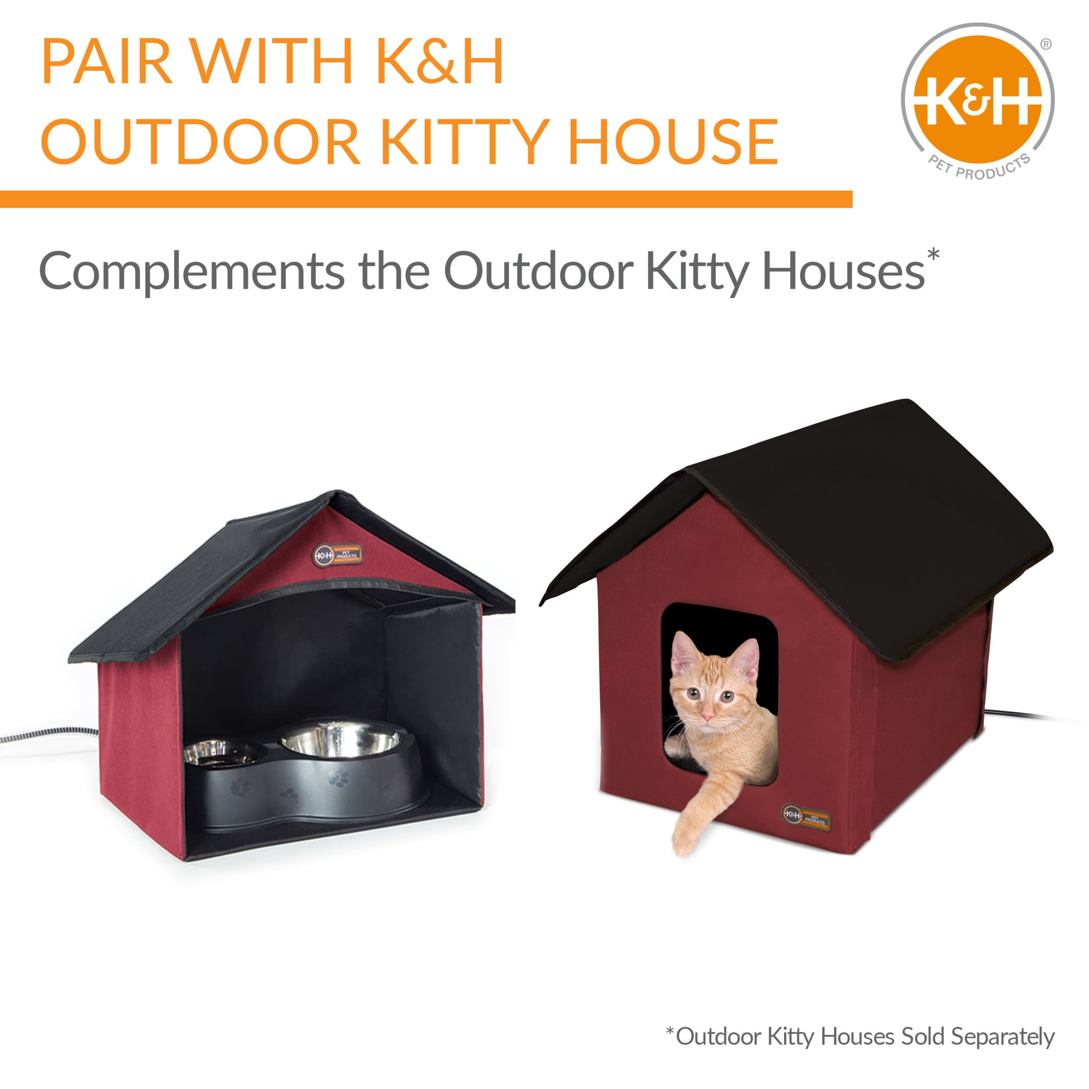 K&H Pet Products Outdoor Kitty Dining Room Barn Red 14 X 20 X 16.5 Inches
