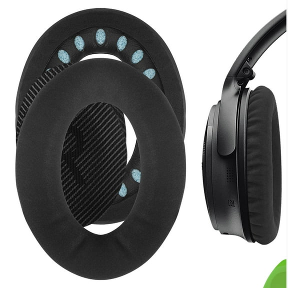 Geekria Comfort Laminated Fabric Replacement Ear Pads for Boses New QuietComfort, QC 45/35II/ 35IIGaming/35/ 25/15/SE, AE 2/2i/2w, SoundTrue, SoundLinkAE2 Headphones, with Video Guide (Black)