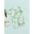 thumbnail image 3 of TheFound Infant Toddler Baby Romper, Unisex Plant Print Short Sleeve One Piece, 3 of 8