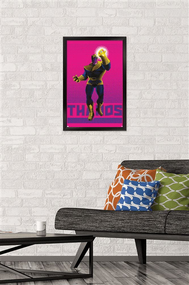 Marvel Shape of a Hero - Thanos Wall Poster, 14.725" x 22.375", Framed