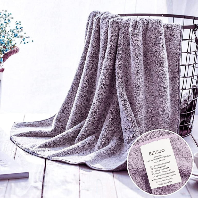 SEISSO Large Bath Towels for Bathroom, 35 x 63 inches Viscose Made