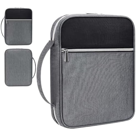 Bible Cover for Women, Bible Holder, Bible Cover Carrier Carrying Organizer Bag, God is Within Her She Will Not Fall, Zipper and Pockets for Standard Size Bible, Gift for Women(BlackGrey)