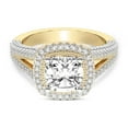 thumbnail image 4 of IGI Certified 5 Carat Cushion Shape Lab Grown Diamond Engagement Ring | 14K Yellow Gold | Opulenté Antique Halo Diamond Ring | FG-VS Quality Friendly Diamonds, 4 of 6