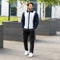thumbnail image 5 of Smawell Men Striped Cardigan, Lapel Collar Button‑Up Knit Sweater, Vintage Vertical Stripe Long Sleeve Polo Knit Jacket For Men Daily Casual Outdoor Streetwear, 5 of 5