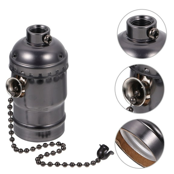 OUNONA Premium Black E27 Light Bulb Holder with Vintage Style for Home Use