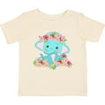 thumbnail image 3 of Inktastic Cute Baby Elephant with Flowers Boys or Girls Baby T-Shirt, 3 of 5