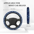 thumbnail image 3 of Cauagu Christmas Blue Print Car Steering Wheel Cover - Universal Car Accessory for Diverse Cars for Steering Wheel with a Diameter of 14.5"-15", 3 of 7