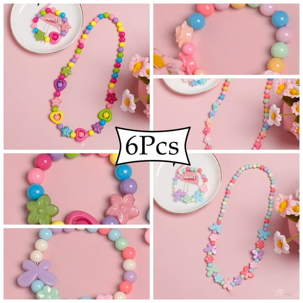SHELLTON 6 Pcs Girls Beaded Necklace and Bracelet-Play Jewelry Set of  Necklace,Bracelet,Earrings and Rings,Princess Dress Up Jewelry Birthday  Gift for ...
