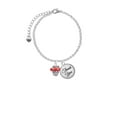 thumbnail image 2 of Delight Jewelry Silvertone Crystal Red Spinner - Domed Thank You Charm Bracelet, 6"+2", 2 of 5