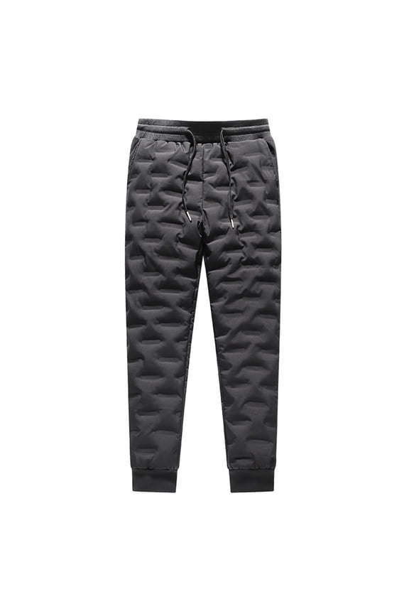 APEXFWDT Men's Lightweight Puffy Pants Puffer Quilted Ski Insulation Pants for Winter Men Outdoor Climbing Down Pants Windproof Warm Pants