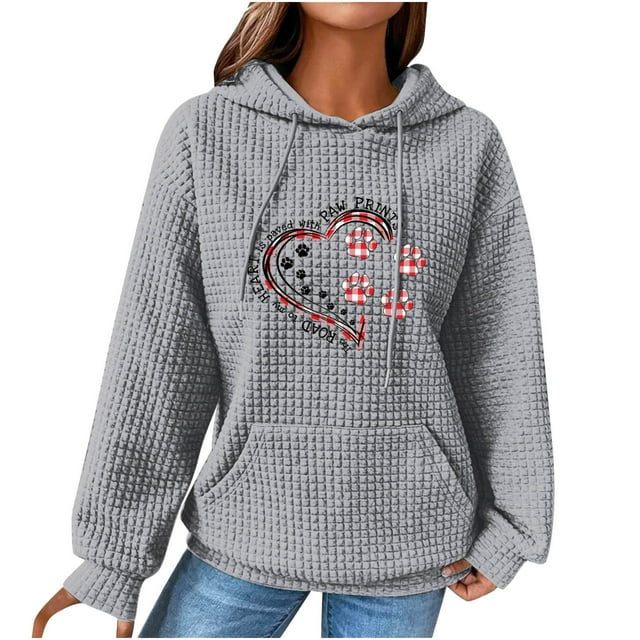 Birdeem Femmes Imprimé Col Rond Manches Longues Ample Chandail Simple Hauts Chandail Blouse