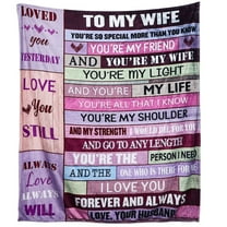 Gifts for Wife, To My Wife Fleece Blanket, You are My Life Microfiber Blanket, Valentine's Day, Wedding Anniversary, Wife Birthday Gift for Her 51" x 59"