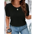 thumbnail image 4 of 2025 Women's Plus Size Tops Short Sleeve Tops for Women Crew Neck Shirts Casual Blouse Loose Tees, 4 of 6